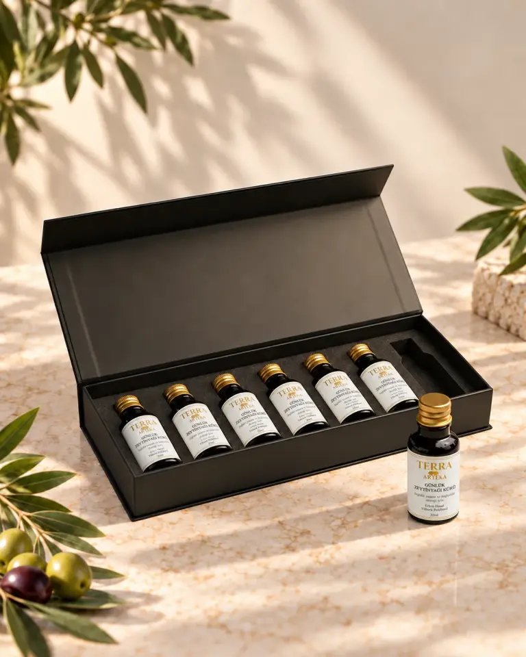 7x20ml – 2025 Sezon Erken Hasat Yüksek Polifenollü Günlük Zeytinyağı Kürü